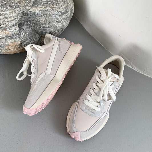 Women's Trendy Leather All Match Small Waist Daddy Shoes