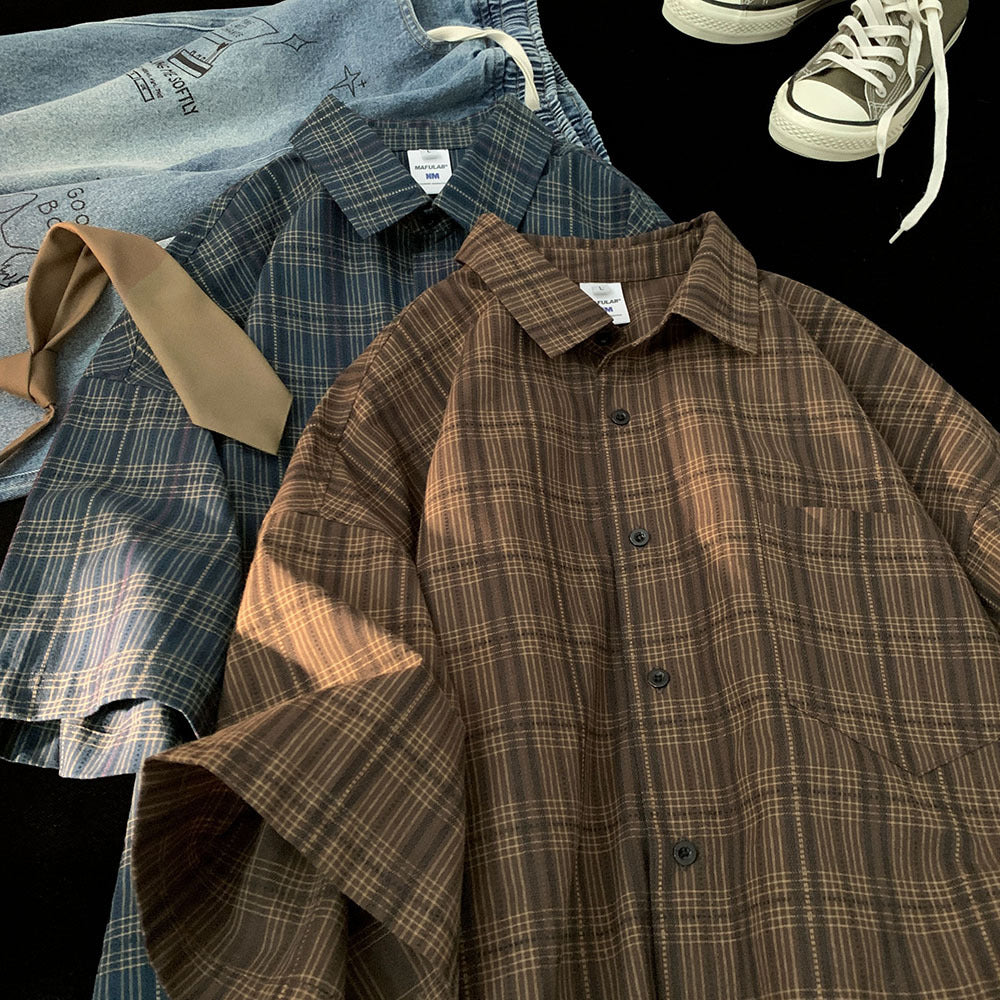 Men's Summer American Style Trend Short-sleeved Shirt