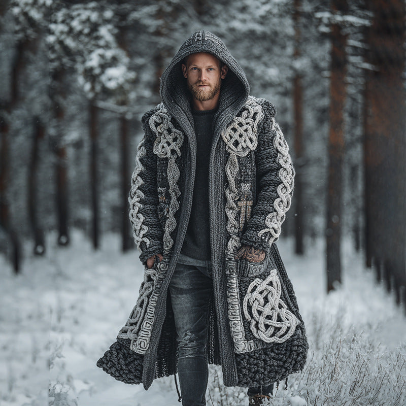 Digital Print Loose-Fit Hooded Sweater Cardigan Coat 3D