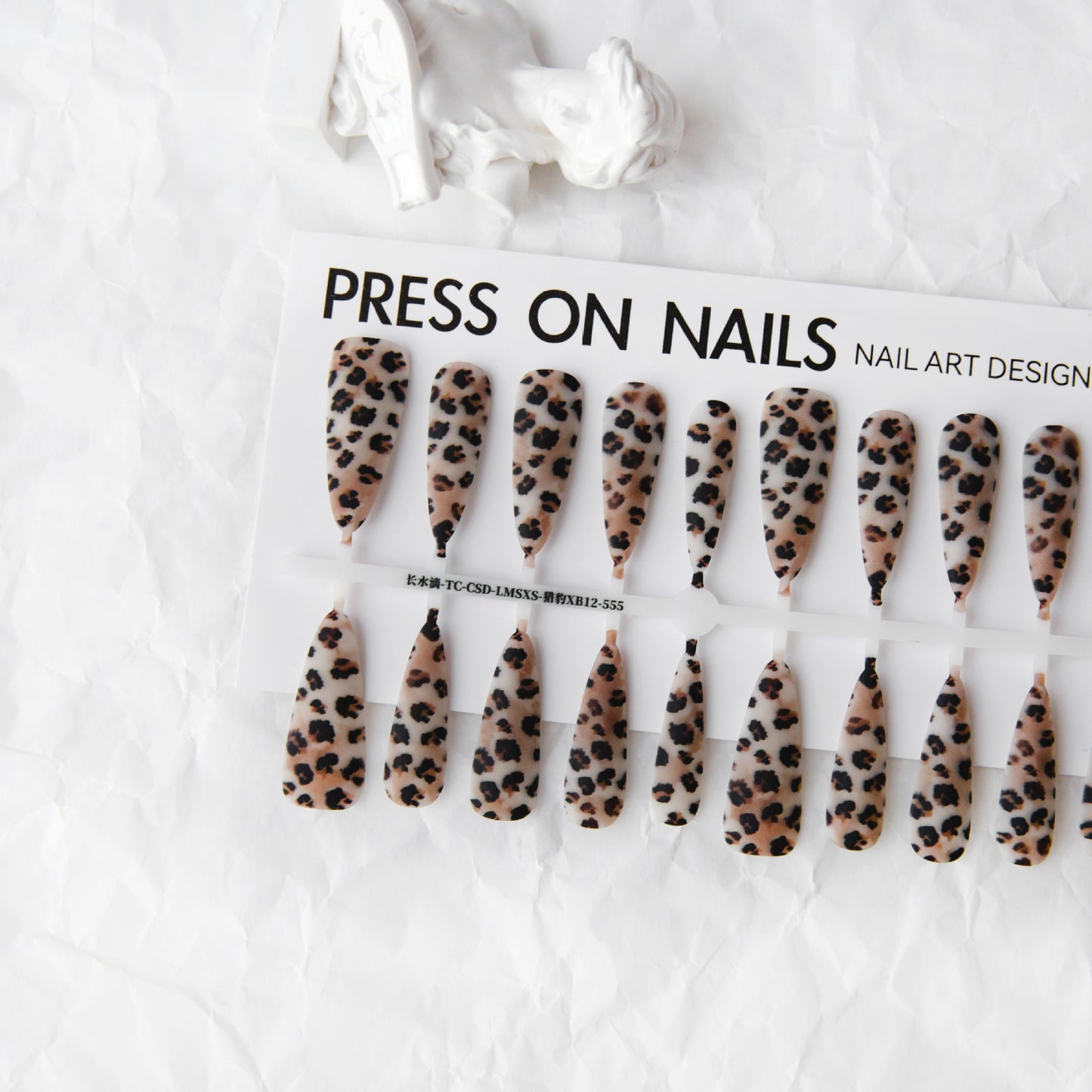 Background Semi-finished Products Prefabricated Nail Tip European And American Wave Mark French Leopard Print