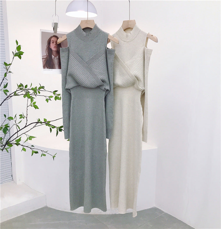 Vintage Blød Off-shoulder Kjole til Kvinder