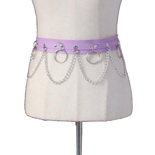 Europe And The United States Punk Wind Decorative Belt Personality Metal Chain Belt