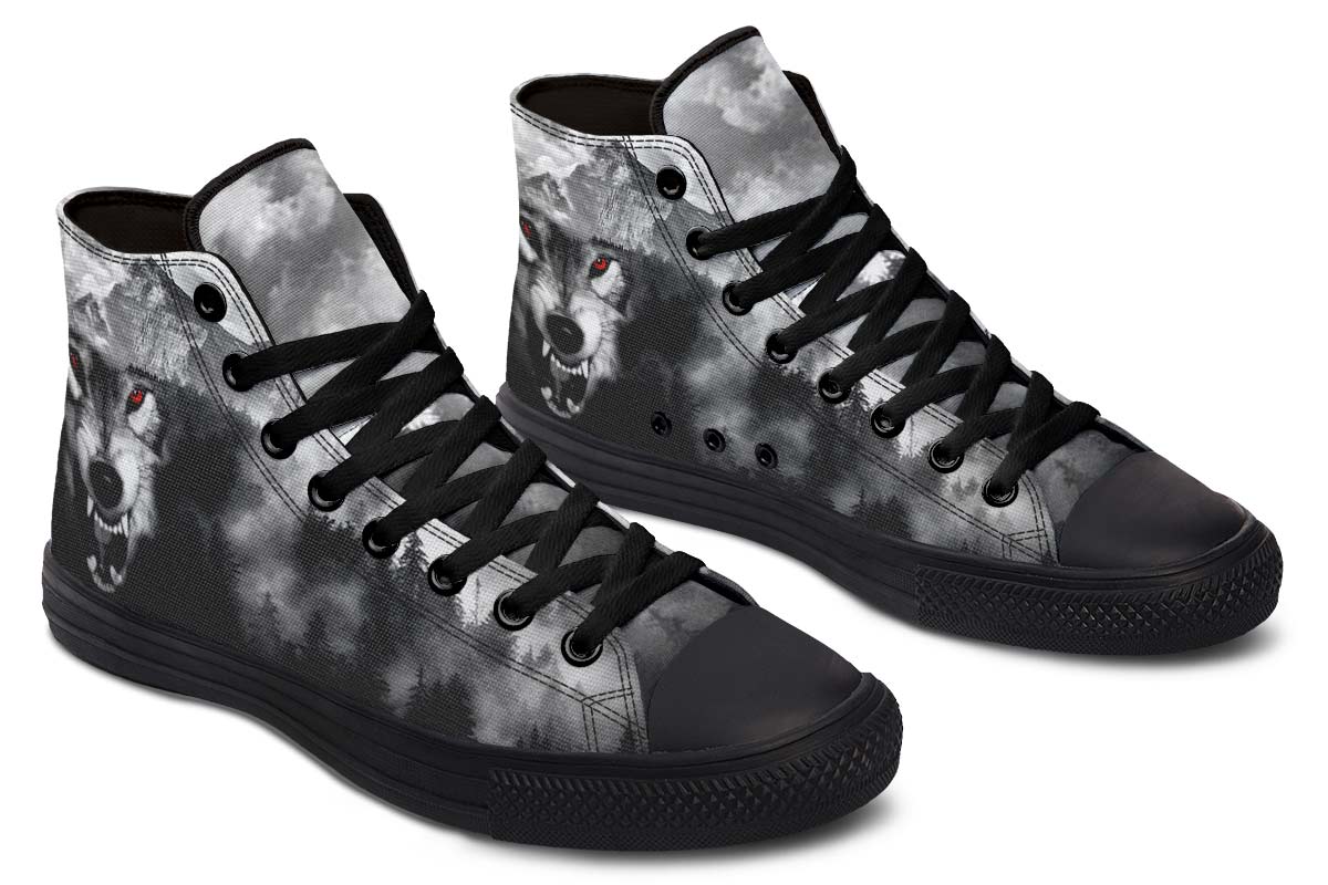 Men's And Women's Fashion Color Printing High-top Canvas Shoes