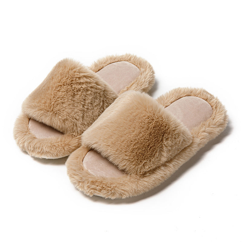 Cotton Slippers Women's Home Plush Solid Color