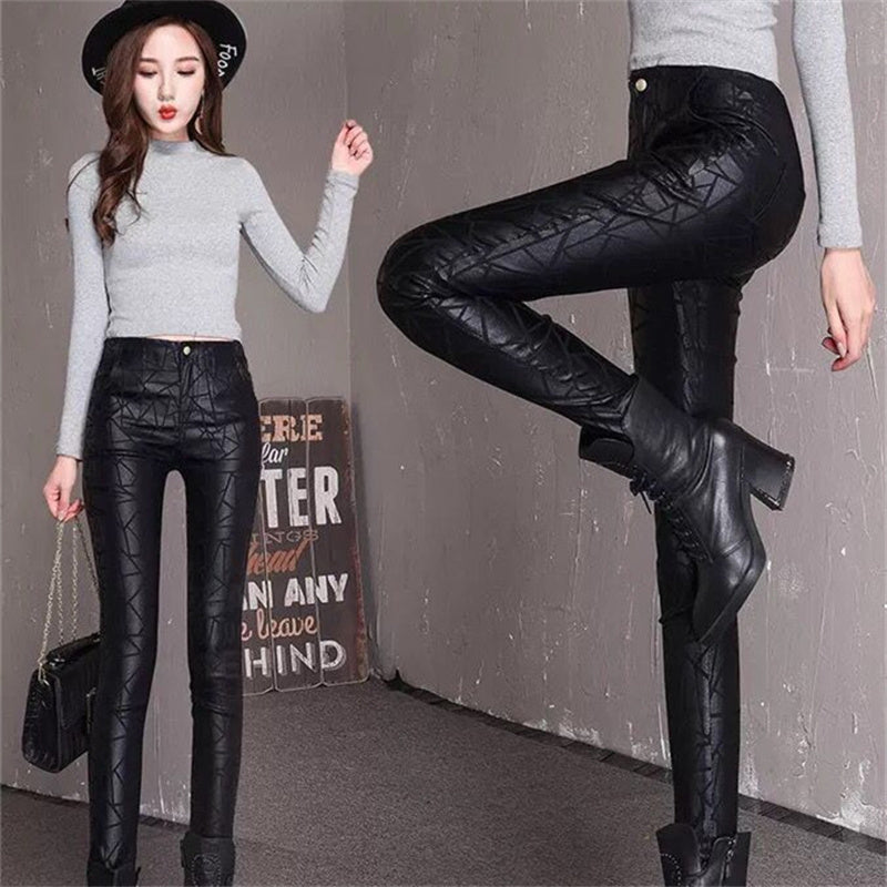 Women's Fashion High Waist Scrub Matte Leggings