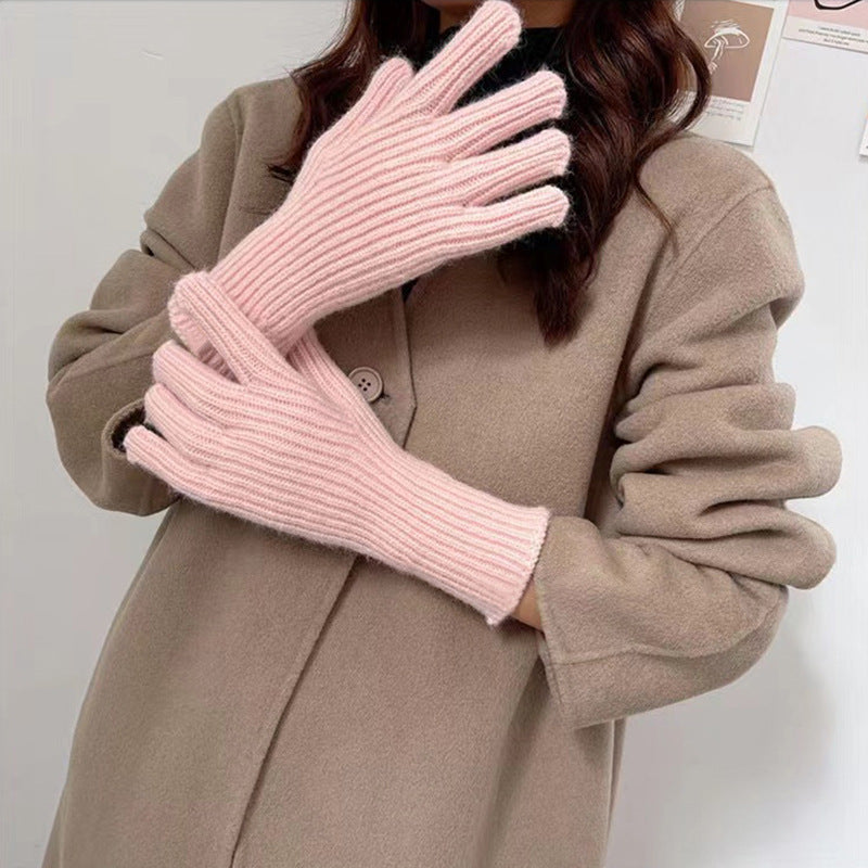 Women's Split-finger Wool Knitted Gloves