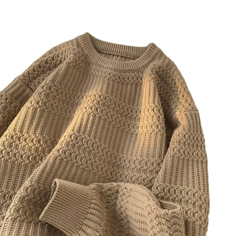 Round Neck Sweater Men's Fashion Brand Handsome Autumn And Winter Undershirt