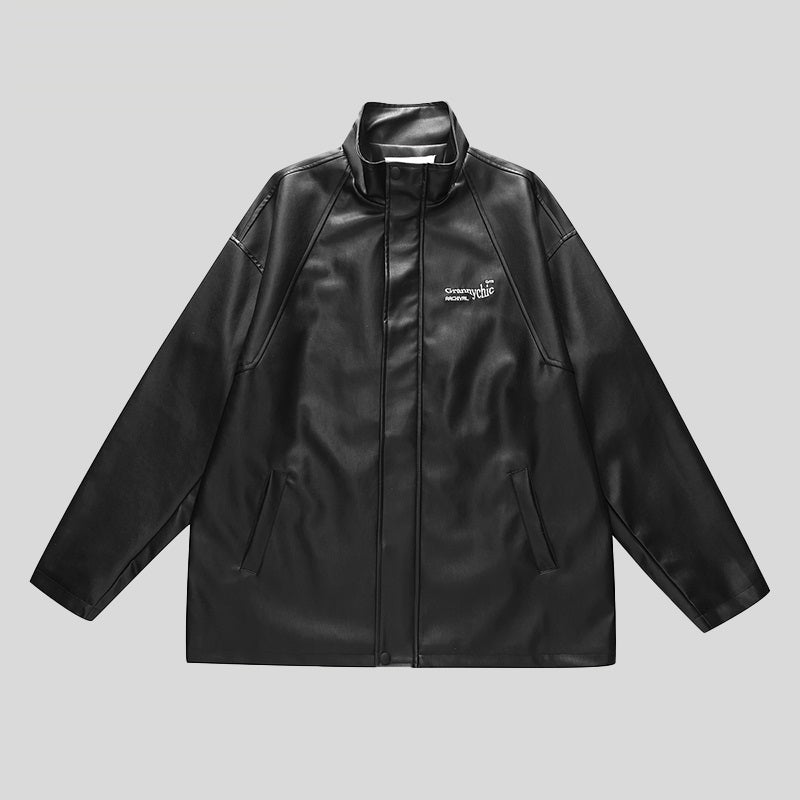Pu Leather Men's And Women's Casual All-match Trendy Ins Jacket