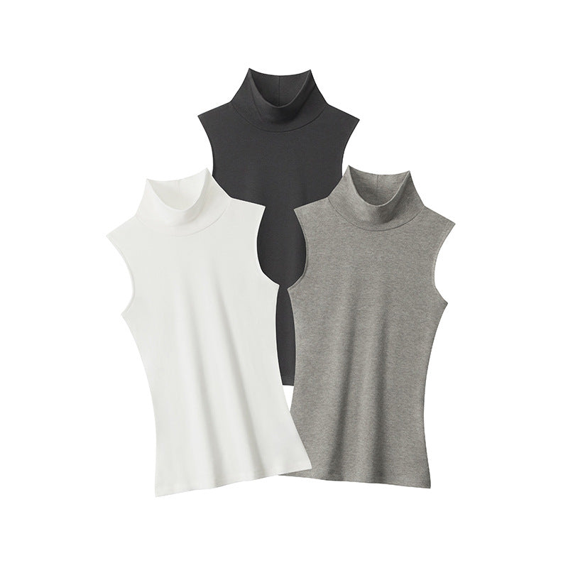 Women's Turtleneck Sleeveless Inner Match Bottoming Slim Vest