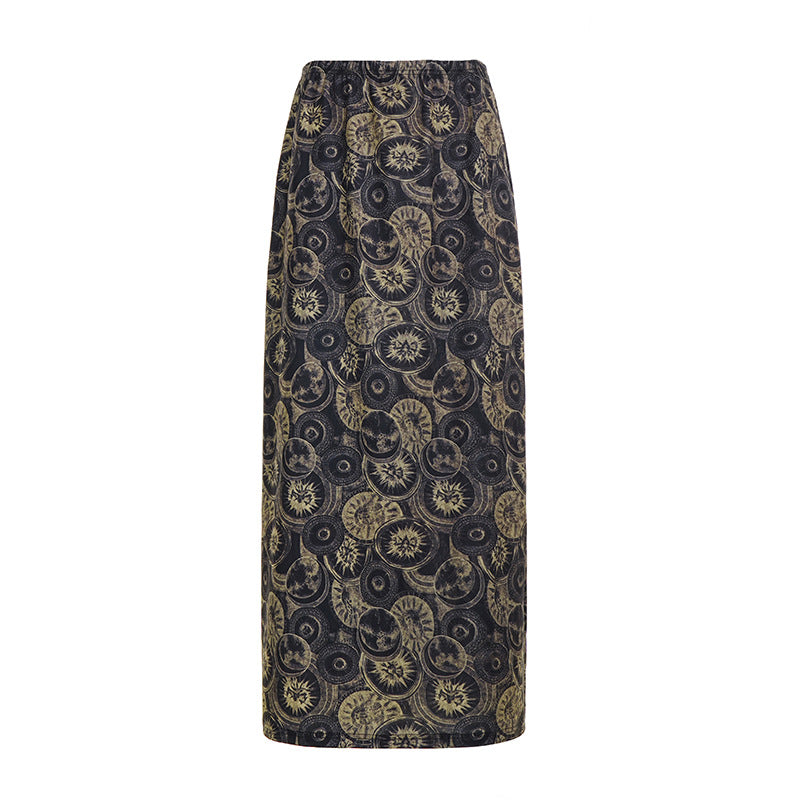 Retro High-waisted Figure-flattering Skirt