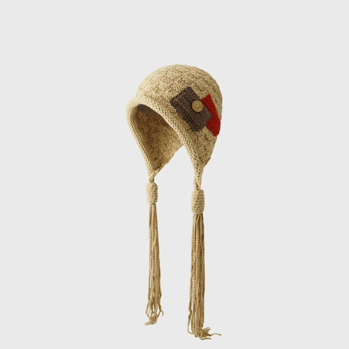 Chinese Ethnic Style Tassel Warm Ear Protection Woolen Cap