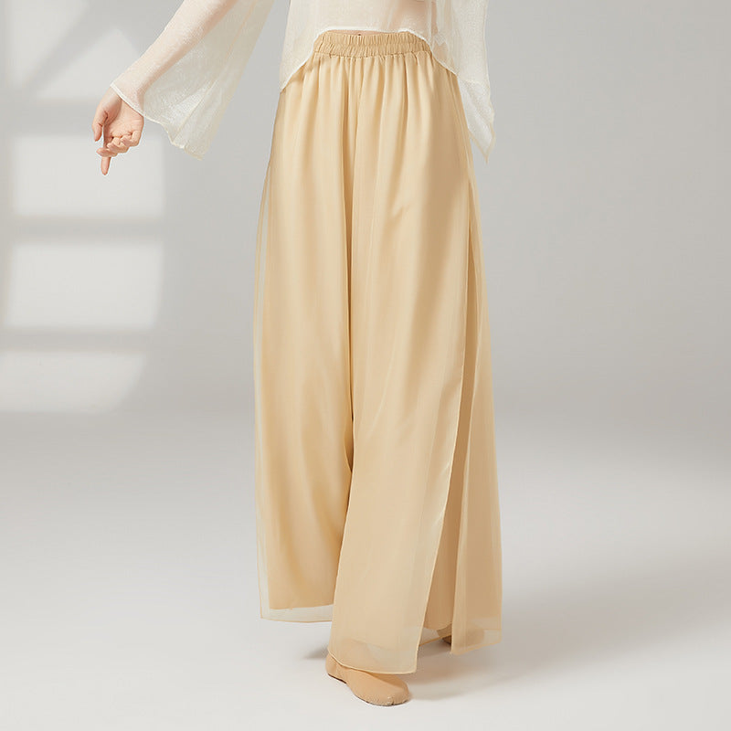 Womens Loose-fit Chiffon Pants For Classical Dance, Chinese-style