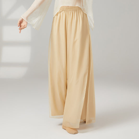 Womens Loose-fit Chiffon Pants For Classical Dance, Chinese-style