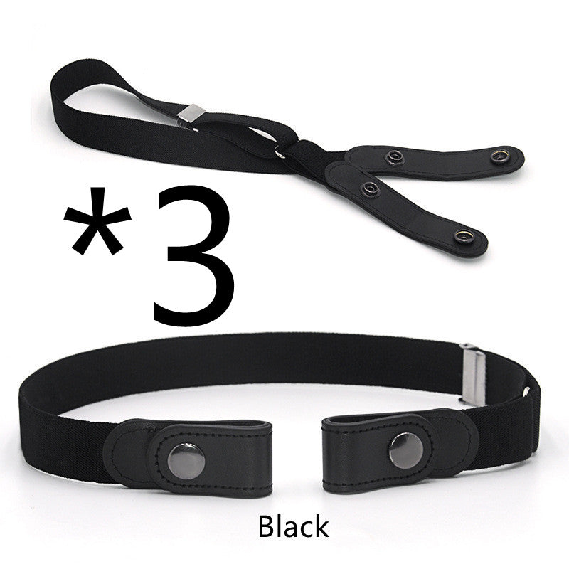Jeans Belt Seamless Elastic Without Buckle All-match Lazy Belt
