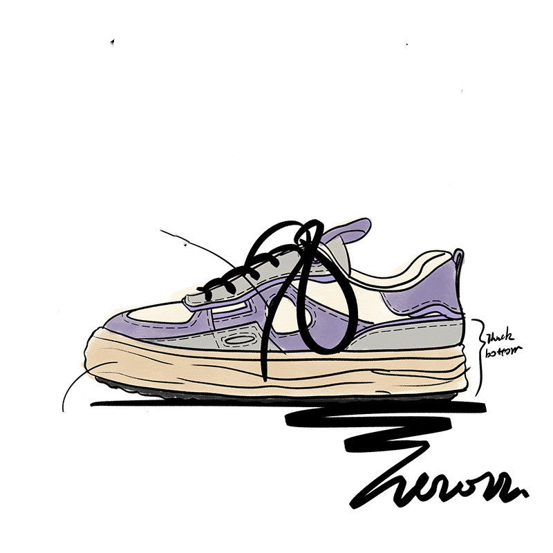 Sweet And Cool Girl Purple Heart Casual Shoes