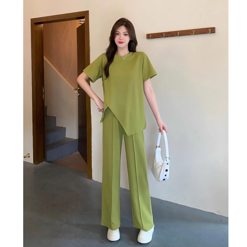 T-shirt And Casual Wide-leg Pants Two-piece Set
