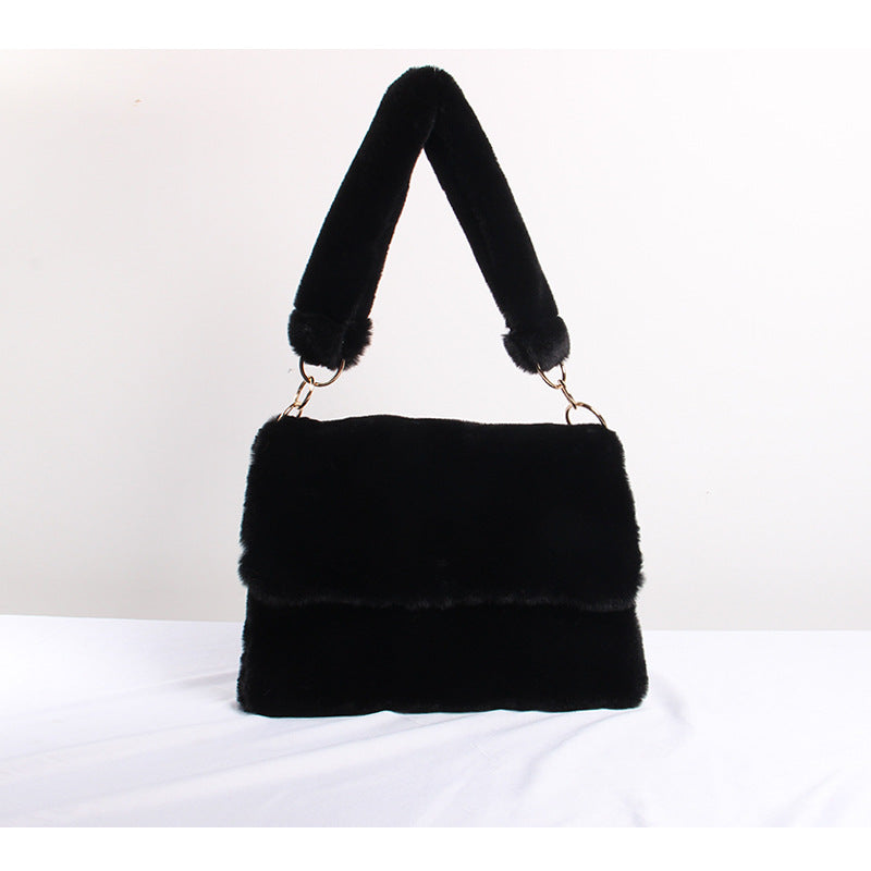 Plush Bag Women Autumn And Winter One-shoulder Handbag