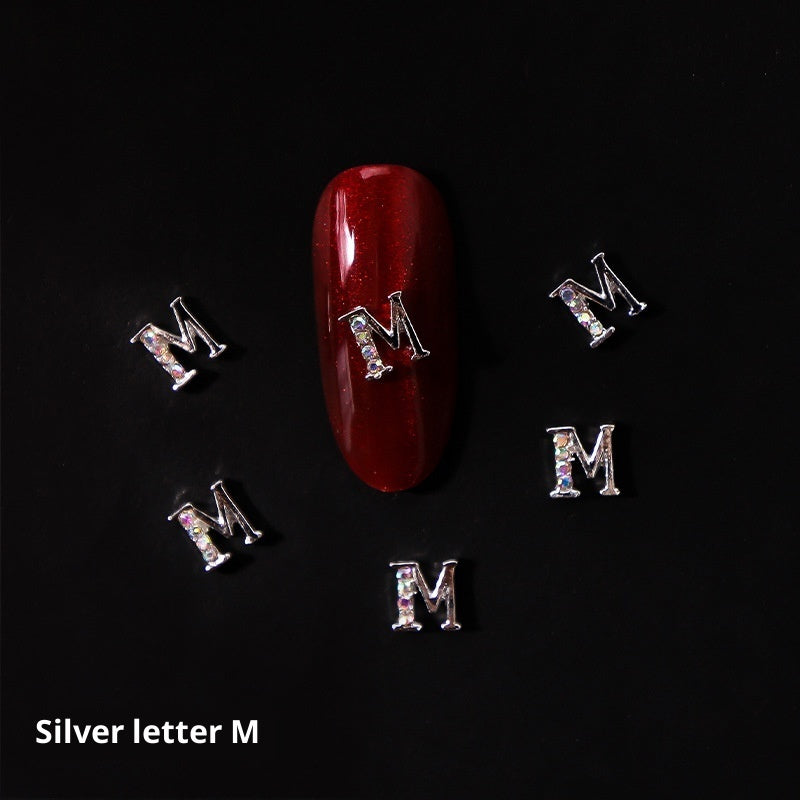 Nail Crystal LZ Personality 26 Letters Alloy Ornament