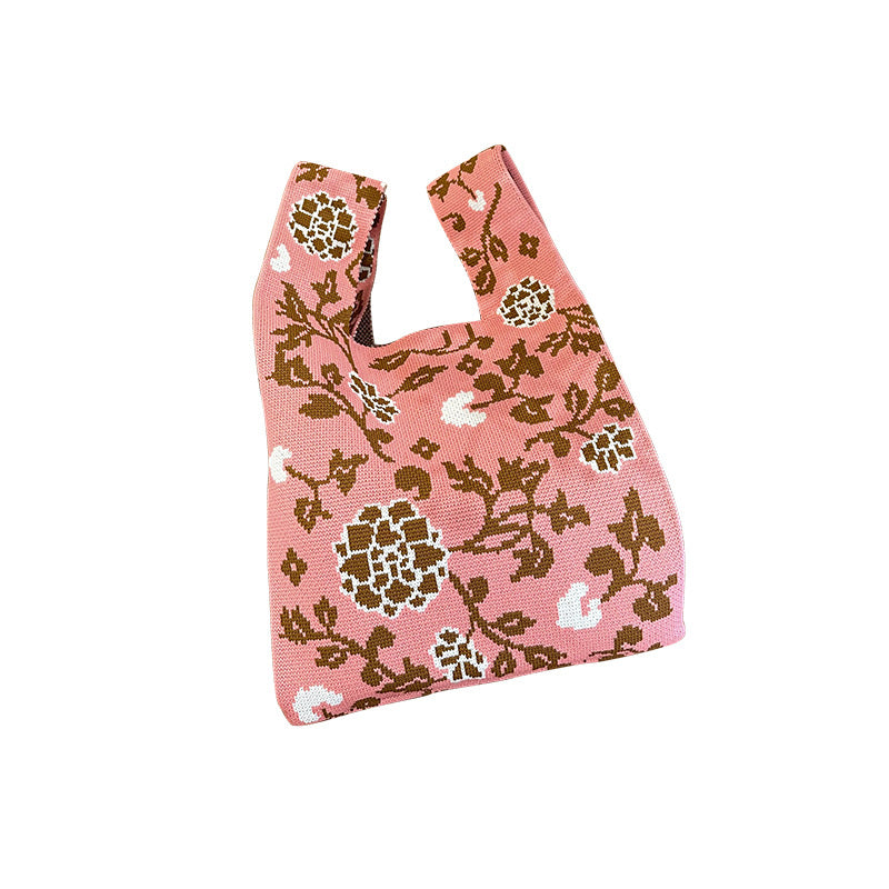 Rose Knitted Vest Handbag For Women