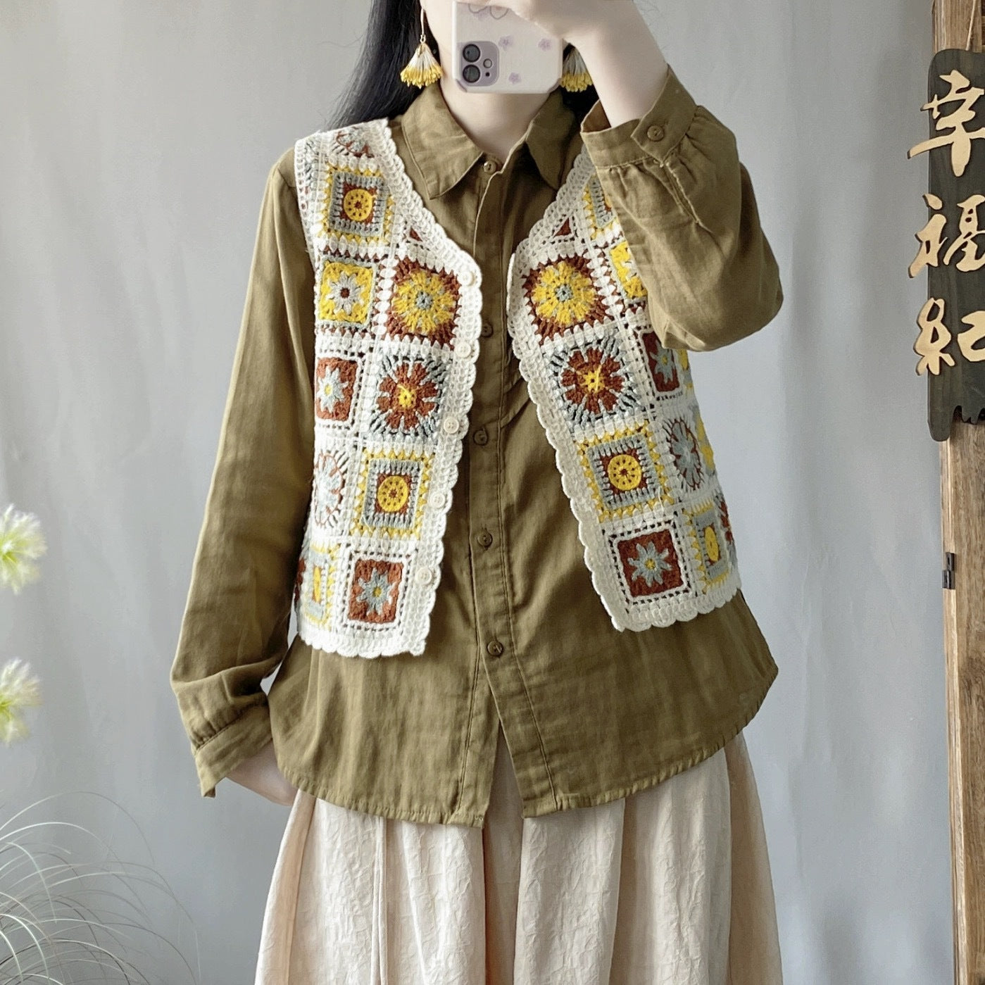 Ethnic Style Retro Loose Short Vest