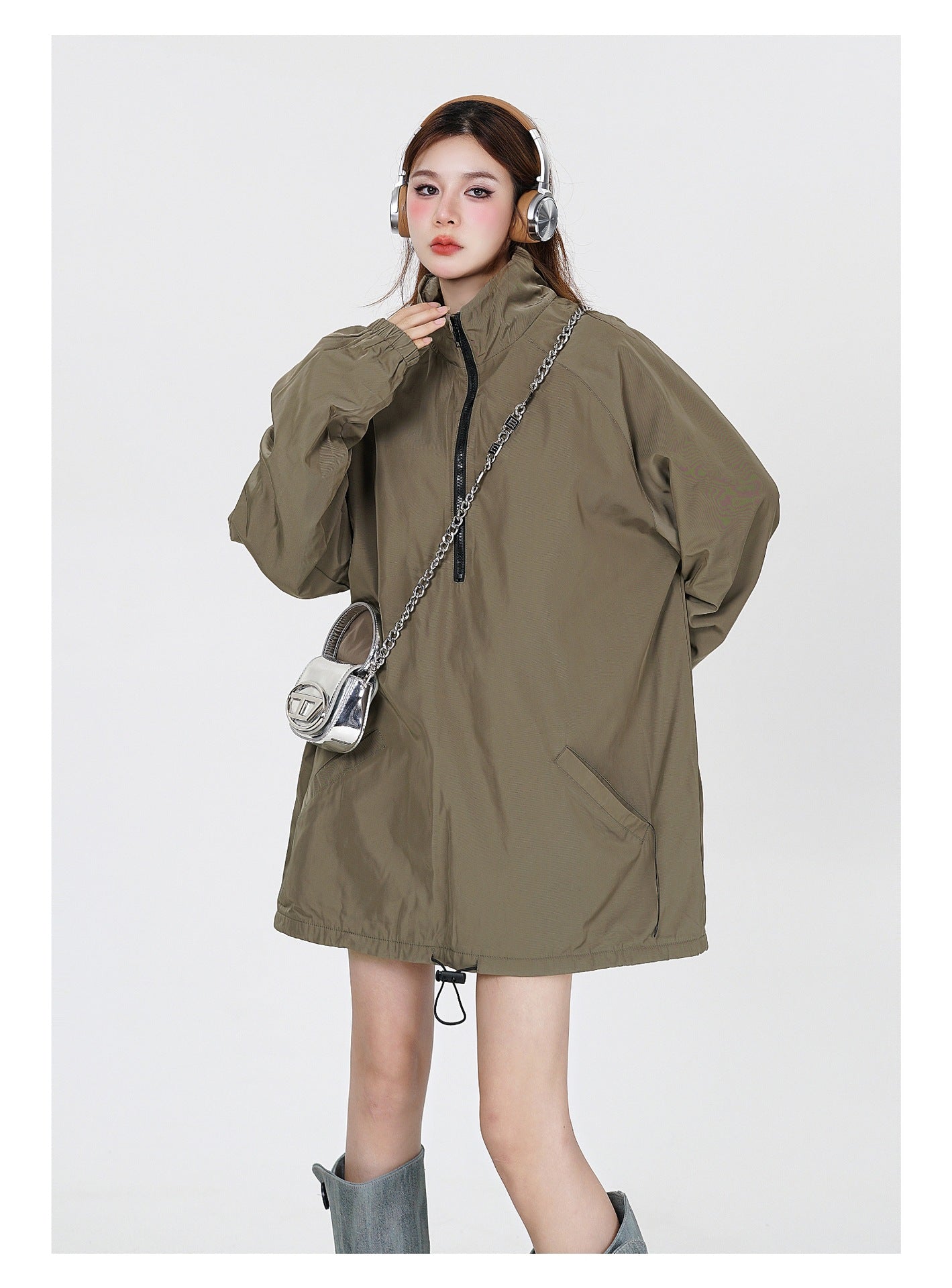 Fleece-lined Casual Loose Jacket Male