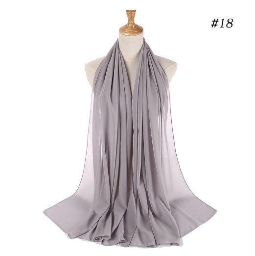 Monochrome Pearl Chiffon Bubble Scarf Headdress Women'S Headdress Scarf