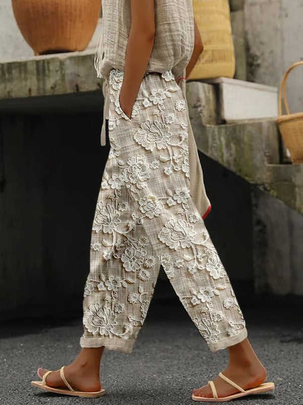 Printed Pattern Fashion Casual Trend Women's Ankle Banded Pants