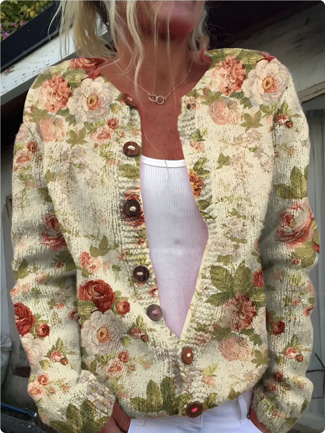 Digital Printing Cardigan Coat Outerwear Women 3D
