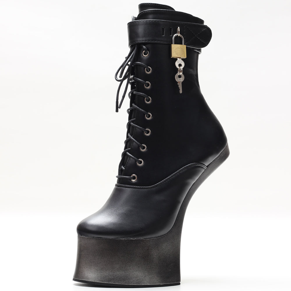 18cm Super High Heel Donkey Hoof Fancy Ankle Boots