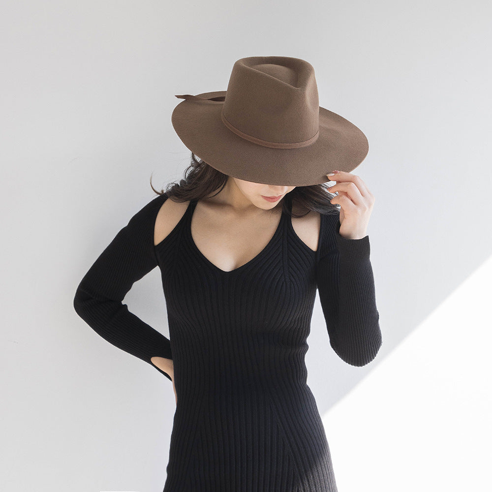 Sløjfe Fashion Afslappet Kronespidsuld Jazz Hat