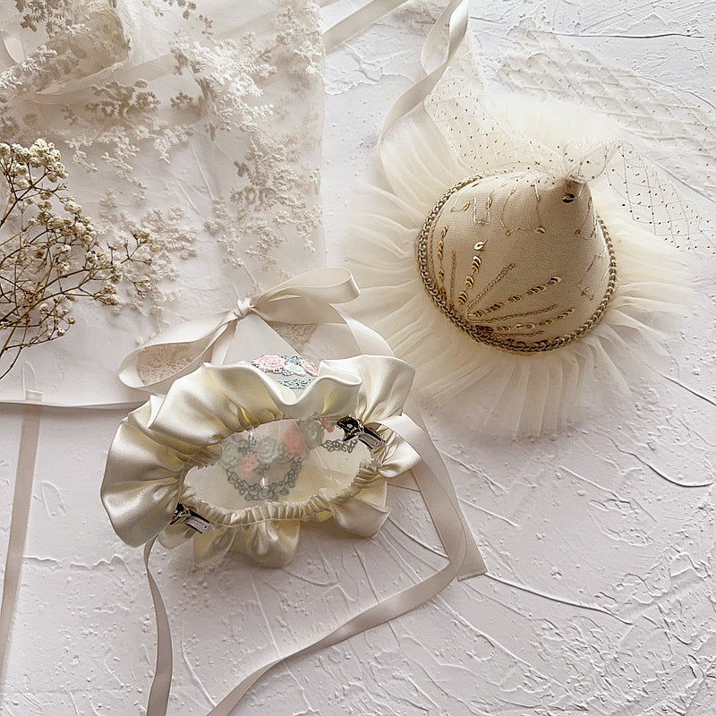 New French Cute Embroidered Sequins Headdress