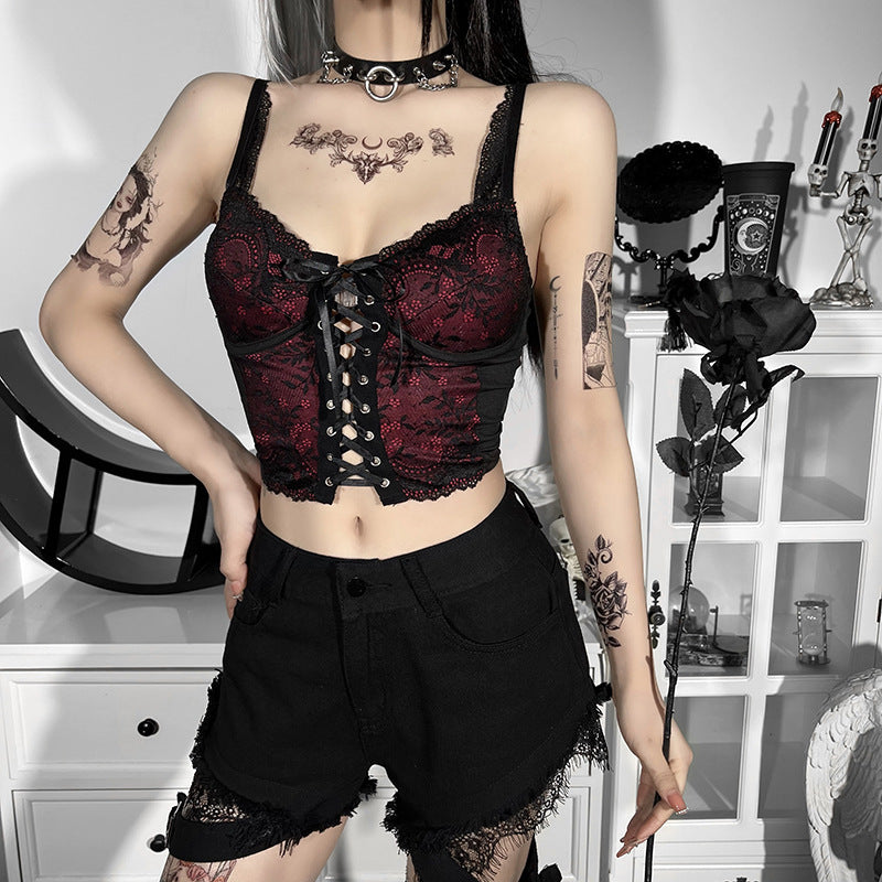 Women's New Lace Back Strappy Vest Women