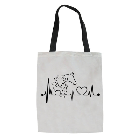 Simple Black And White Printed Tote Bag Women's Pattern