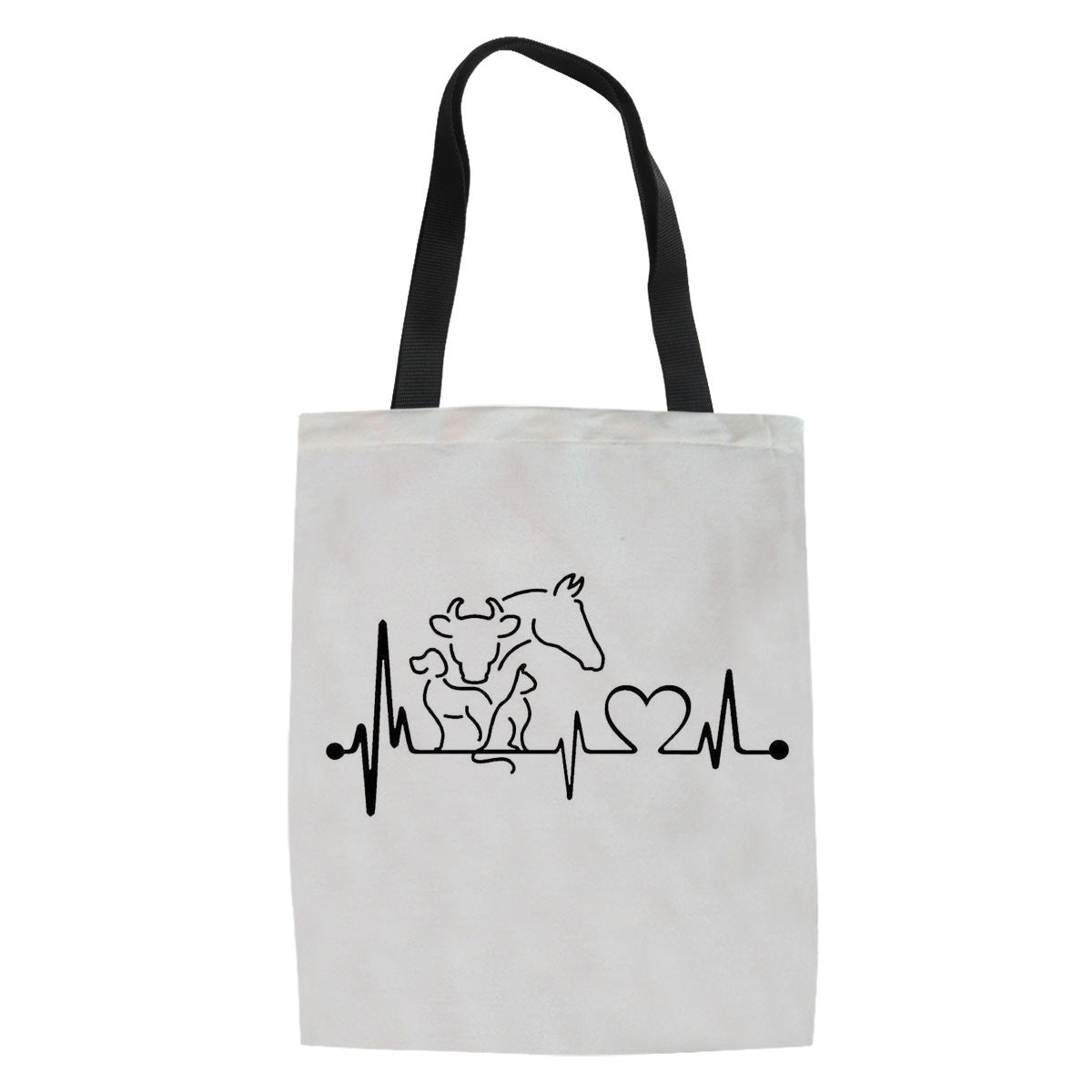 Simple Black And White Printed Tote Bag Women's Pattern