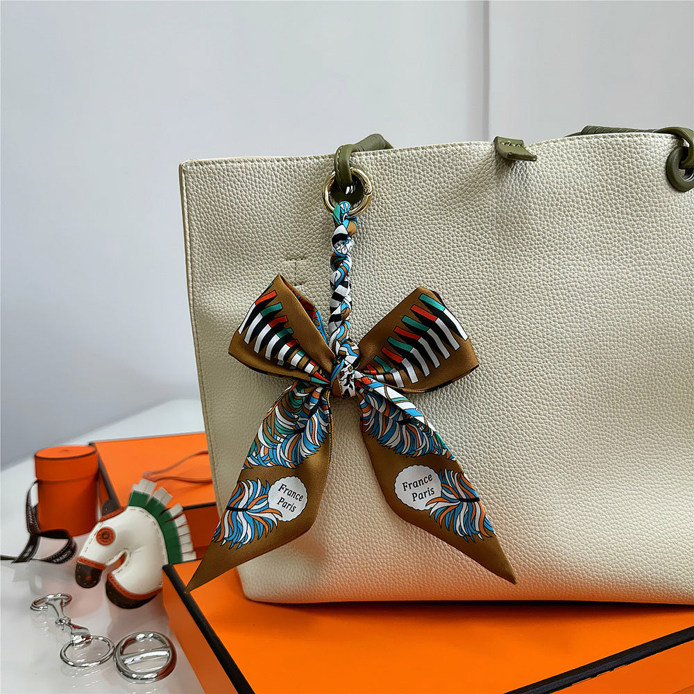Women's Polyester Bag Decorative Scarf Pendant
