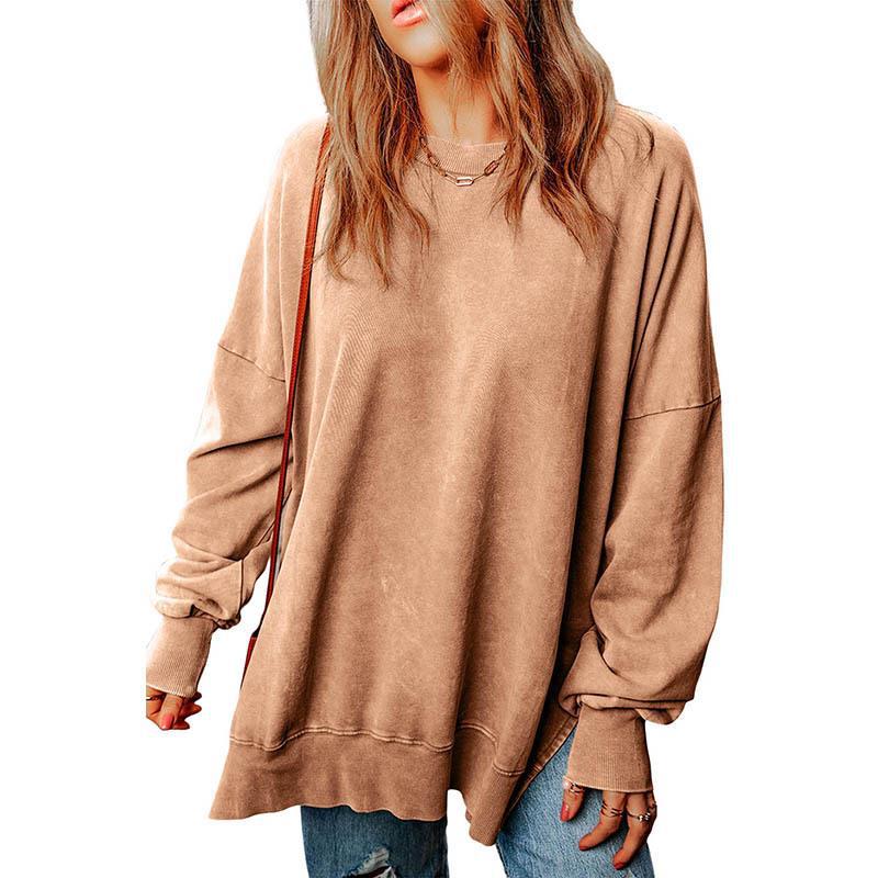 New Solid Color Loose Pullover Top Women
