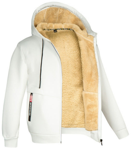 Lamb Fleece Thickened Sports Casual Thickened Hooded Jacket