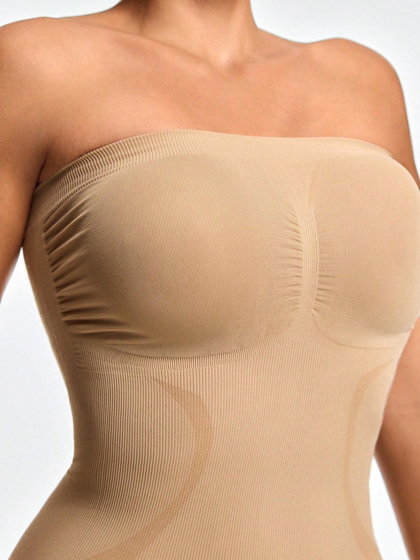 Women's Firm Control Strapless Bodysuit - Bust Support & Tummy Butt Contour