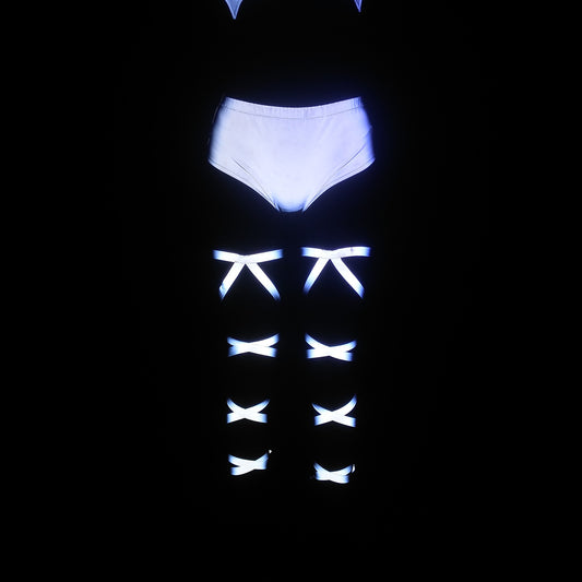 Colorful Reflective I-shaped Bind Leg Band Women