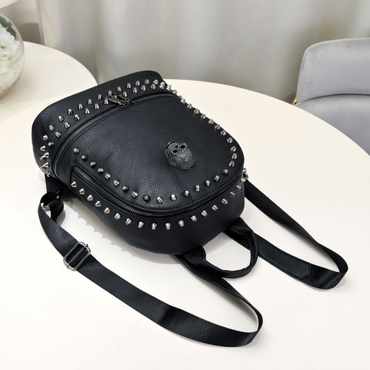 European And American Fashion Minimalist Versatile Casual Soft Leather Portable Backpack