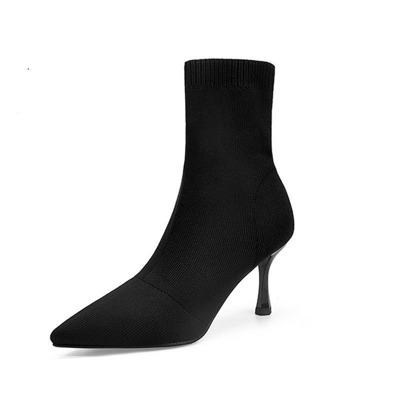 Winter Socks Boots High Heel Women's Shoes