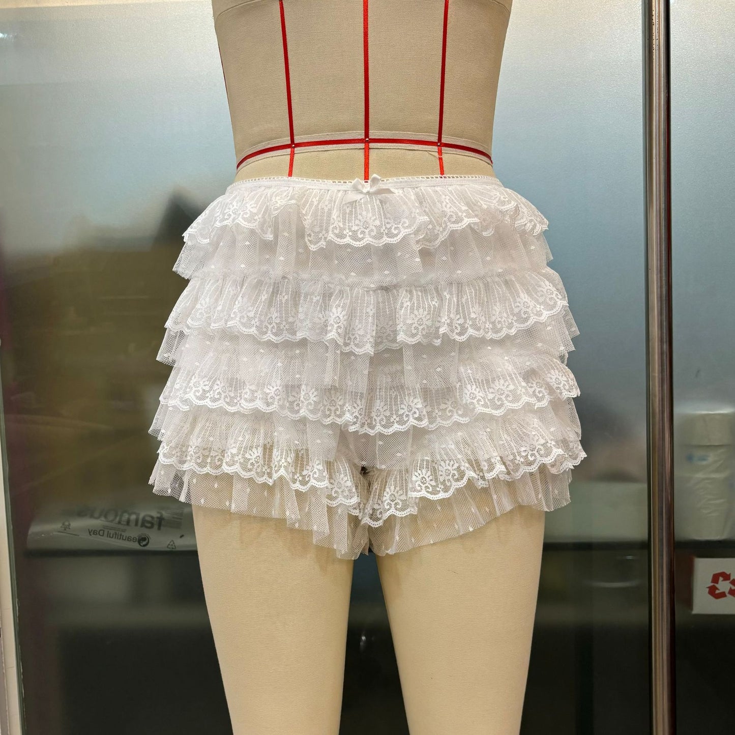 Flounced Wave Solid Color Lolita Low Waisted Shorts
