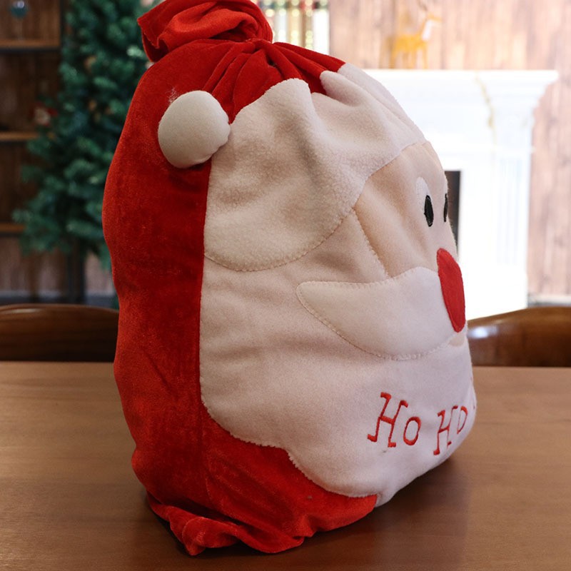 Santa Claus Golden Velvet Cloth Candy Backpack
