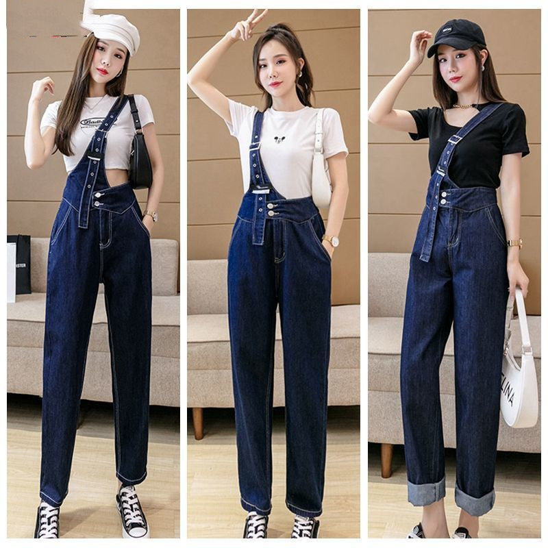 Bib Women New Autumn All-match Trend Loose Design Pants