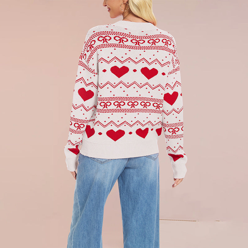 Women's Fashion Casual Long Sleeve Love Pullover