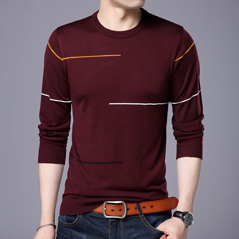 Round Neck Pullover Knit Solid Color Loose Large Size European And American Sweater
