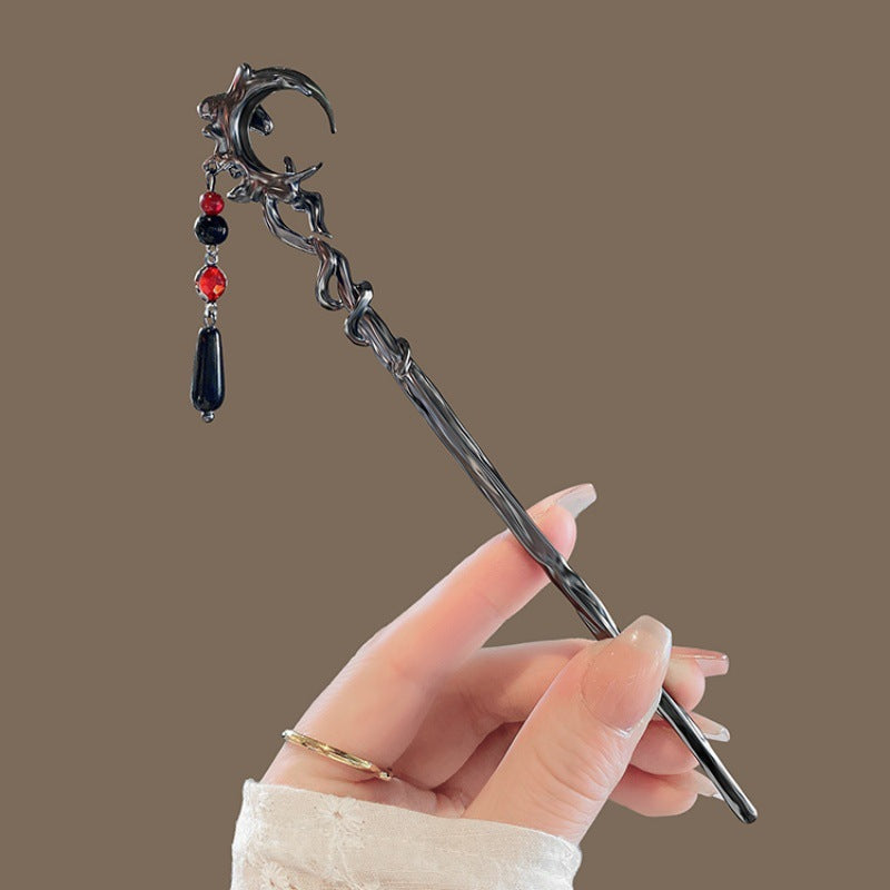 Ancient Style Dangling Ornament Tassel Moon Hairpin