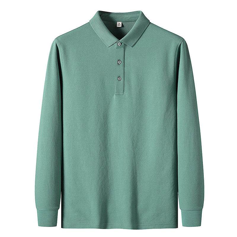 Langærmet polo T-shirt til mænd, afslappet jakke