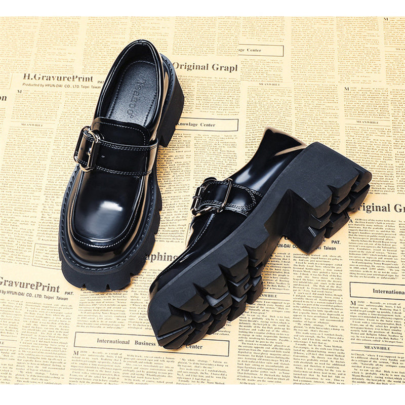 Platform Mary Janes With Belt Buckle