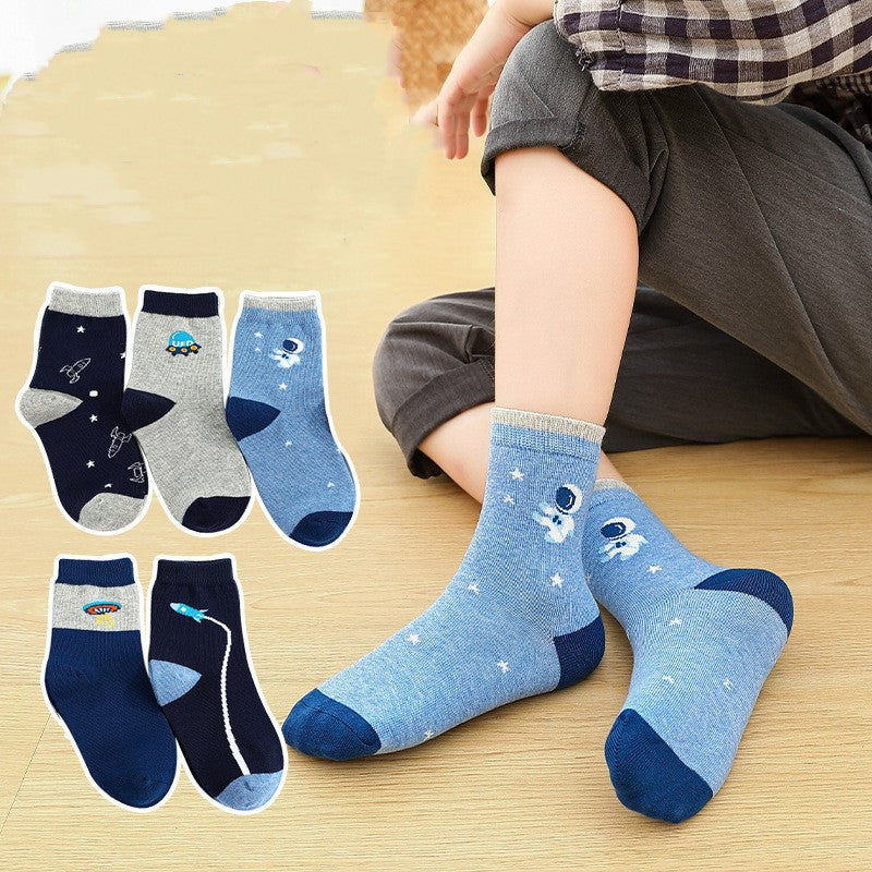 Children's Socks Combed Cotton Students Boneless Middle Tube
